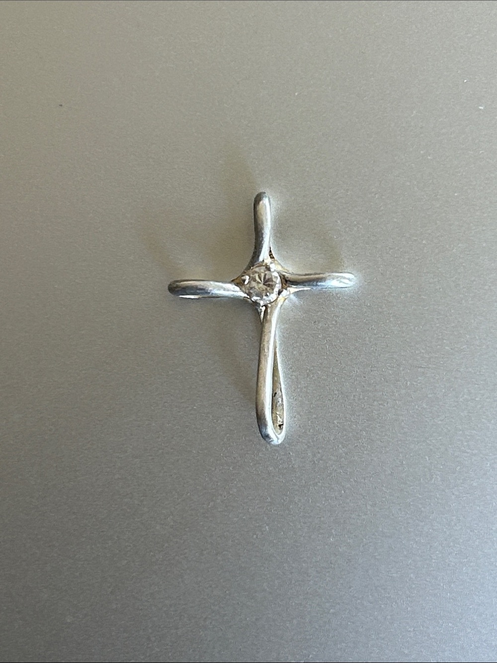 Sterling Cross Pendant with CZ